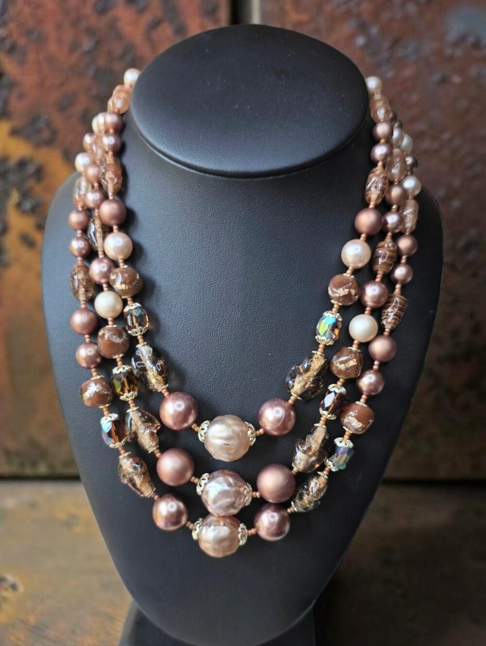 Vintage Japan 1950s 3-Strand Necklace